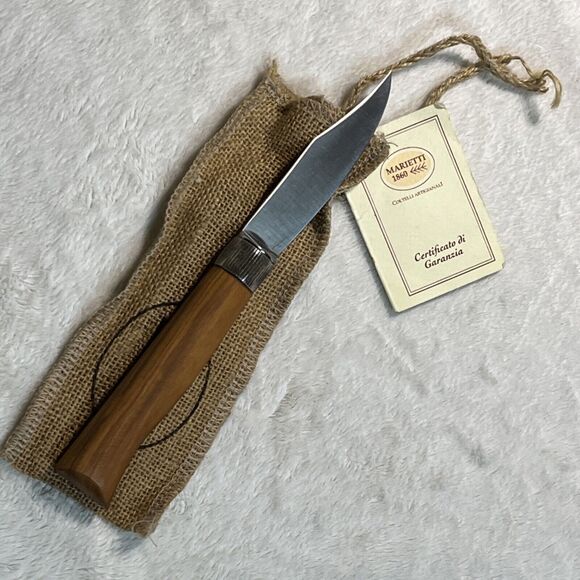 Marietti Inox Locking Blade Wooden Knife Alle-Pia Handcrafted Italian S… - Picture 7 of 9